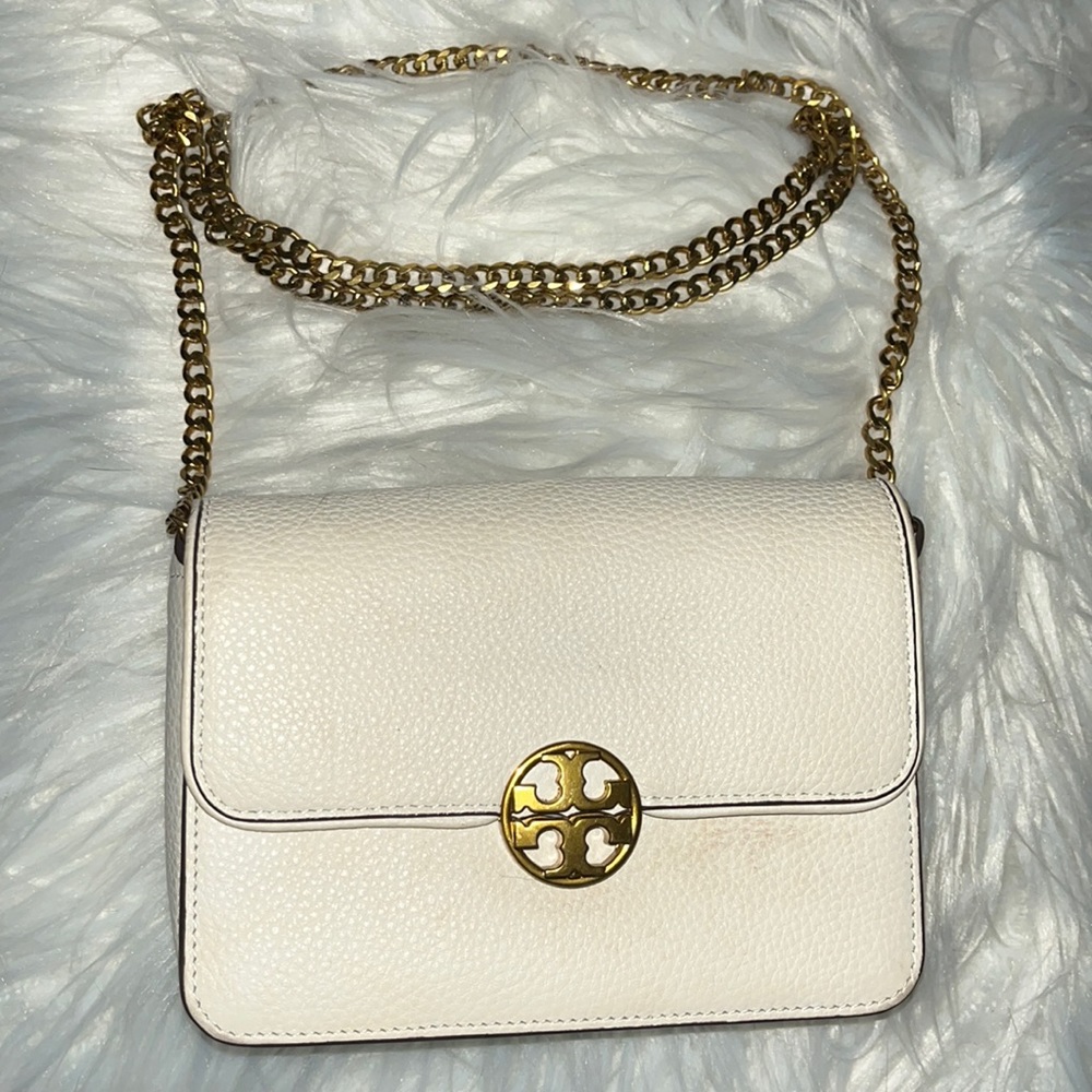 Tory Burch Mini Chelsea White Leather Cross Body Bag